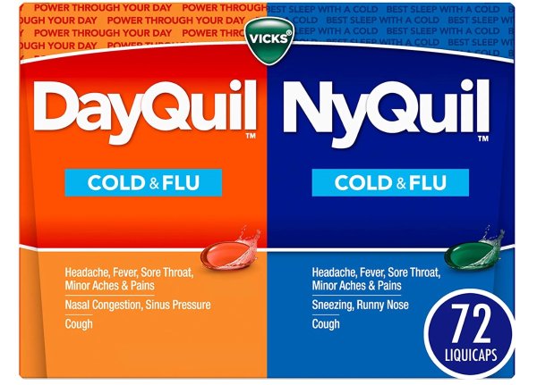 NyQuil and DayQuil 感冒药 白片48粒 黑片24粒
