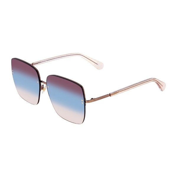 Janay Brown Teal Lens Square Ladies Sunglasses JANAYS-SQG98-61