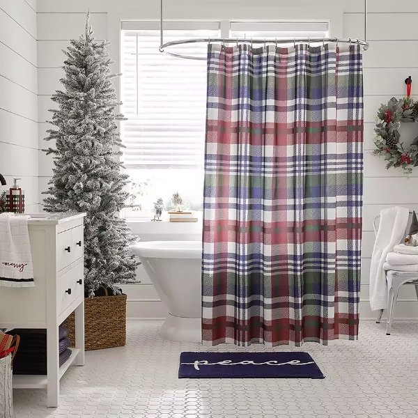 Avanti Merry Plaid Shower Curtain