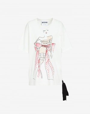 Jersey t-shirt Fashion Sketch - Clothing - Women - Sale - Moschino | Moschino Shop Online