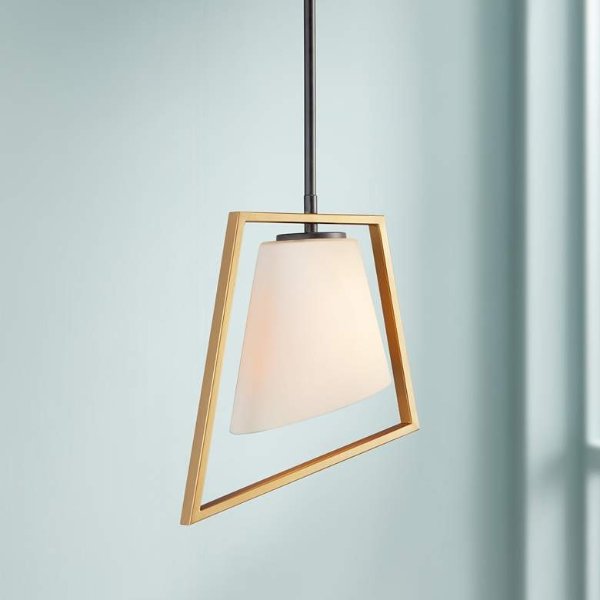 Maxim Oblique 11 1/2" Wide Gold and Black Mini Pendant Light - #82N47 | Lamps Plus