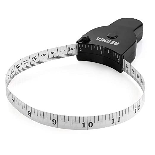 Body Measure Tape 60inch (150cm), Lock Pin and Push-Button Retract, Ergnomic and Portable Design, Black