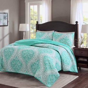 Comfort Spaces Coco Printed Damask Pattern Hypoallergenic Bedding Set