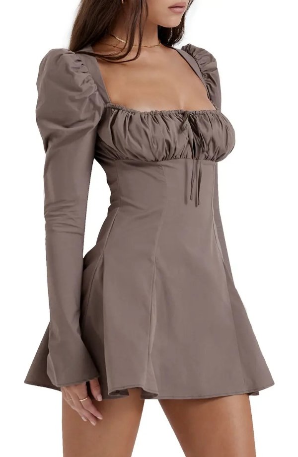 Carlina Long Sleeve Cotton Blend Dress