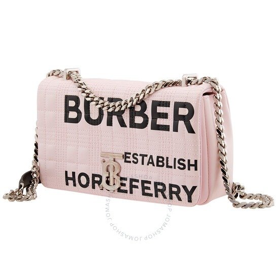 Pastel Pink Small Horseferry Print Quilted Lola Bag
