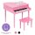 Kids Mini Wooden Grand Piano w/ Lid, Bench, Music Rack, Song Book, Stickers