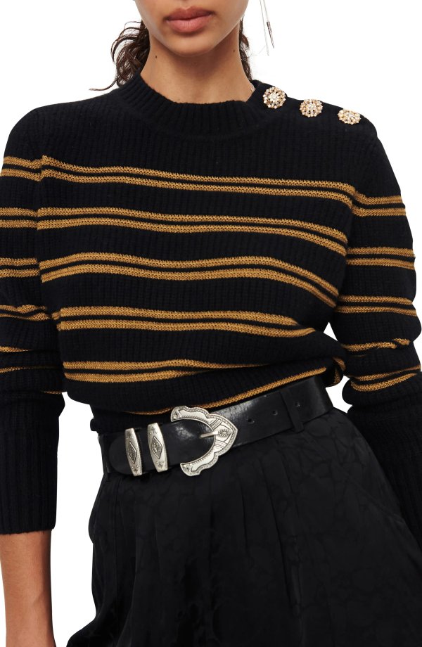 Kahel Stripe Cotton & Wool Blend Sweater
