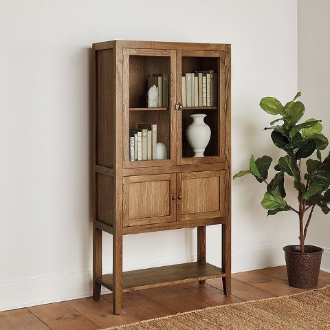 Milo Tall Storage Cabinet with Doors and Shelves