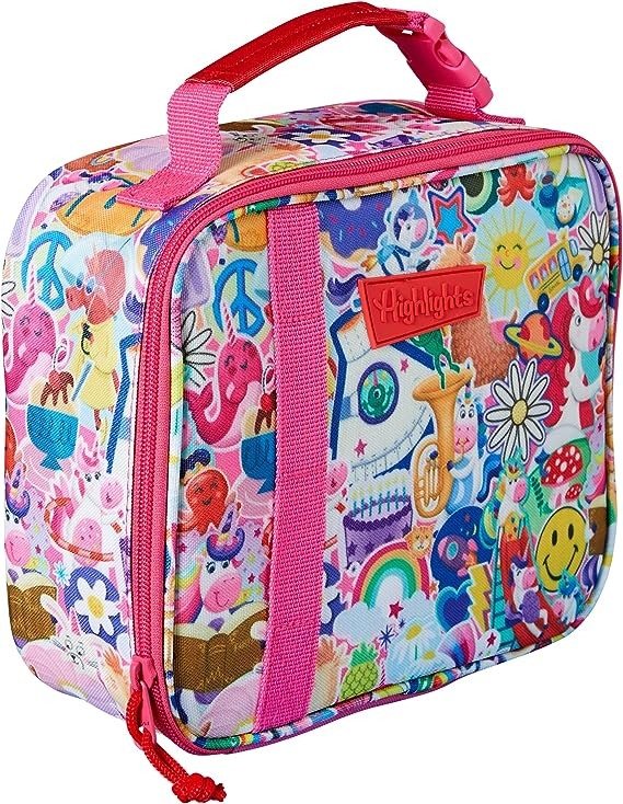 for Children Lunch Box for Kids, Reusable Insulated Lunch Boxes for Boys and Girls, Food-Safe Easy-Clean Lunch Bag for School (Rainbow Unicorn - Pink)