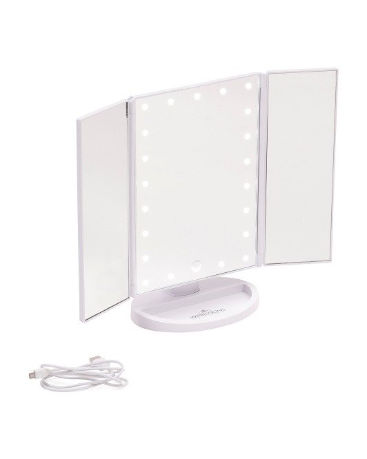 Trifold Dimmable Led Makeup Mirror