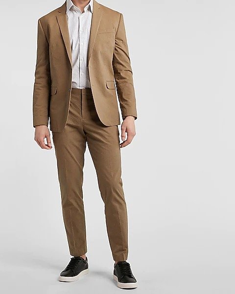 Slim Striped Brown Seersucker Suit