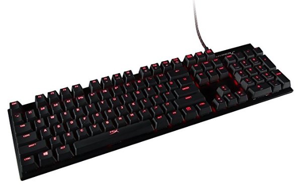 Alloy FPS - Mechanical Gaming Keyboard & Accessories - Compact Form Factor - Linear & Quiet - Cherry MX Red - Red LED Backlit (HX-KB1RD1-NA/A1)
