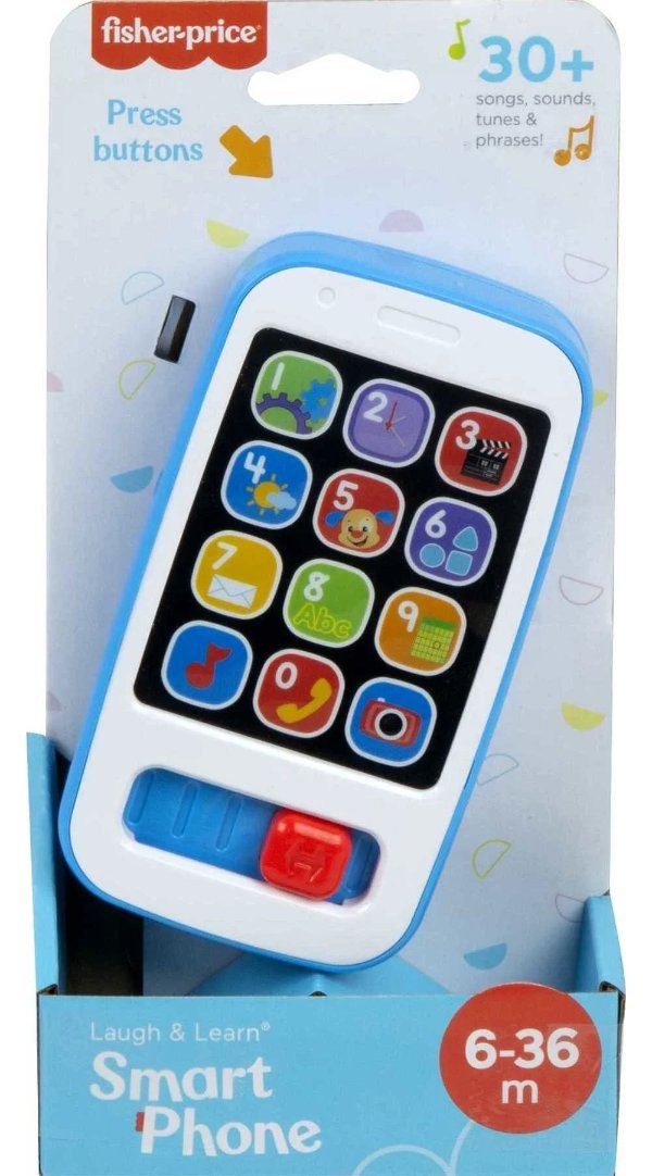 Laugh & Learn Smart Phone Electronic Baby Learning Toy with Lights & Sounds, Blue