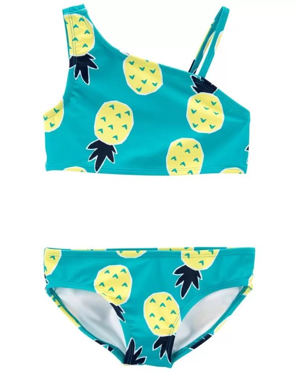儿童菠萝图案分体防晒泳衣