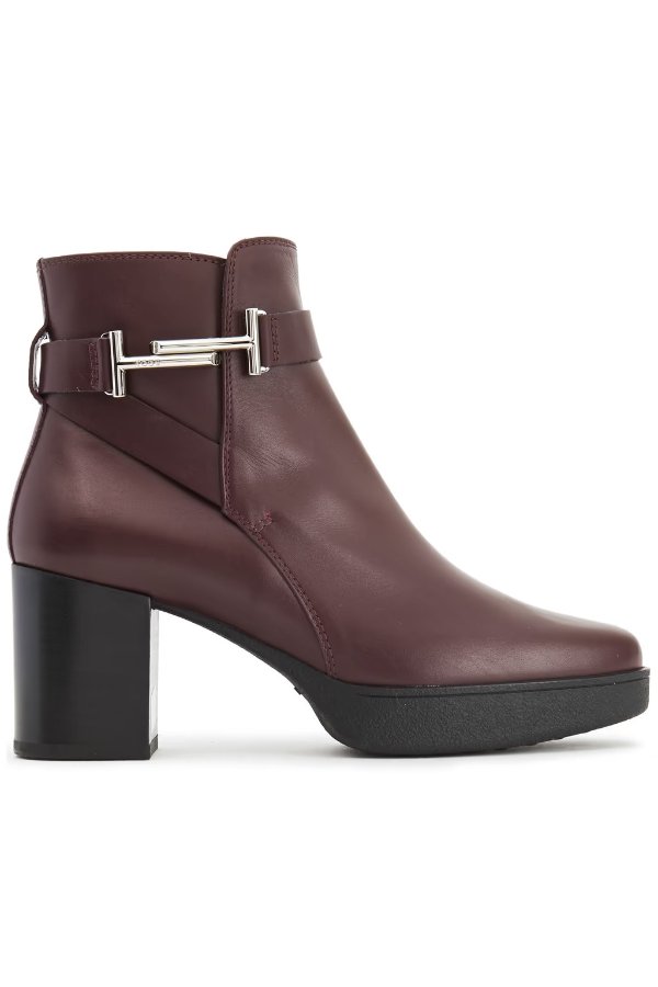 Double T leather ankle boots