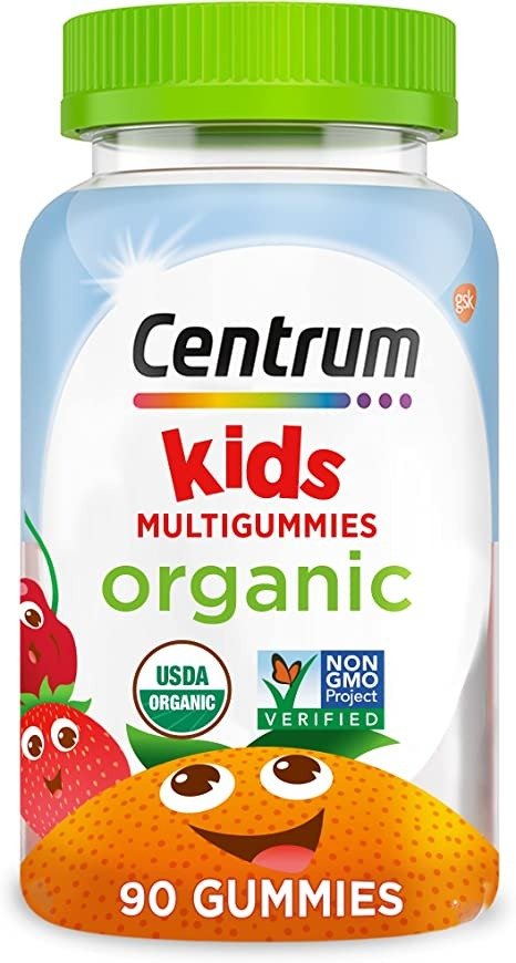 Kids' Organic Multigummies, Kids Multivitamin Gummies, Organic Multivitamin for Kids with Essential Nutrients for Immune Support, Muscle Function, and Brain Health - 90 Count