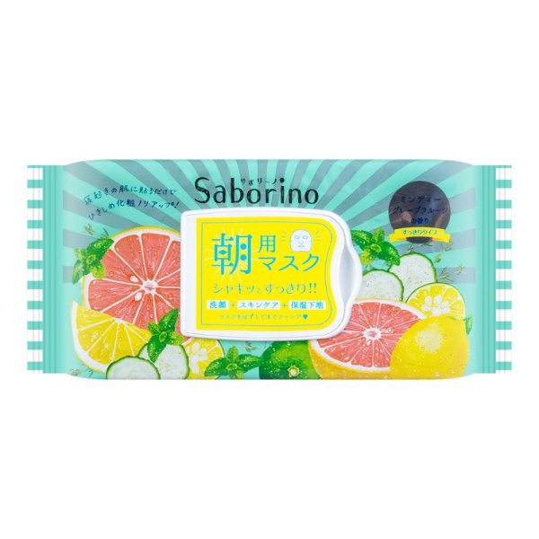 日本BCL SABORINO 60秒懒人 早安面膜 西柚香型 32片入 - 亚米网