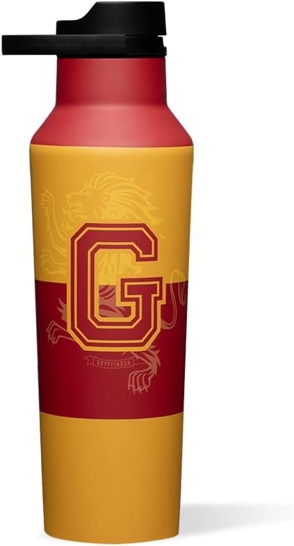 Harry Potter Gryffindor Insulated Canteen Travel Water Bottle, Triple Insulated Stainless Steel, Keeps Beverages Cold for 25 Hours or Warm for 12 Hours, 20oz