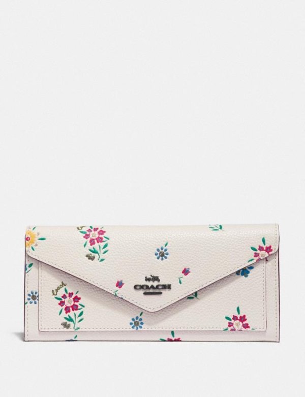Soft Wallet With Wildflower Print