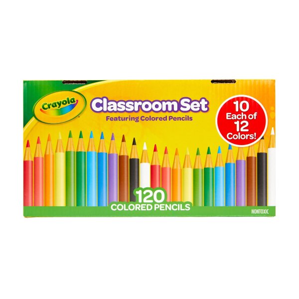 Classroom Set Colored Pencils, Assorted Colors, Beginner Child 120 Pieces