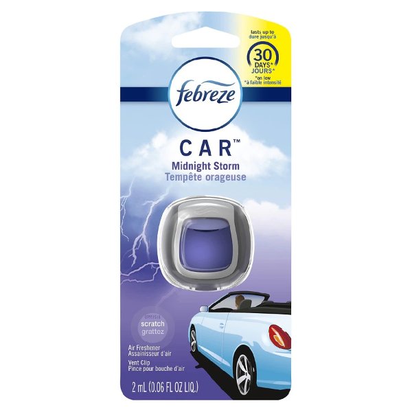Car Odor-Eliminating Air Freshener Vent Clip Midnight Storm