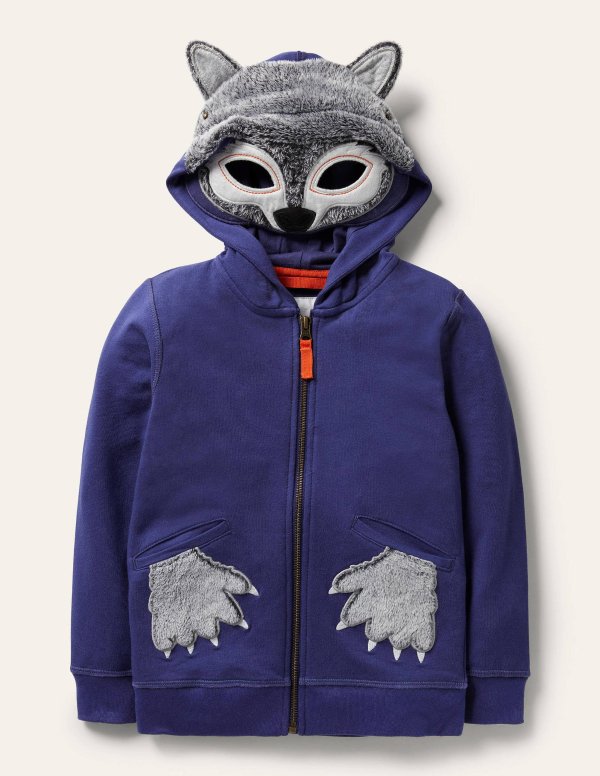 Fun Animal Hoodie - Moroccan Blue Wolf | Boden US