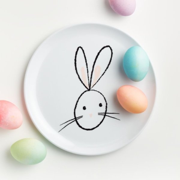 小兔图案餐盘