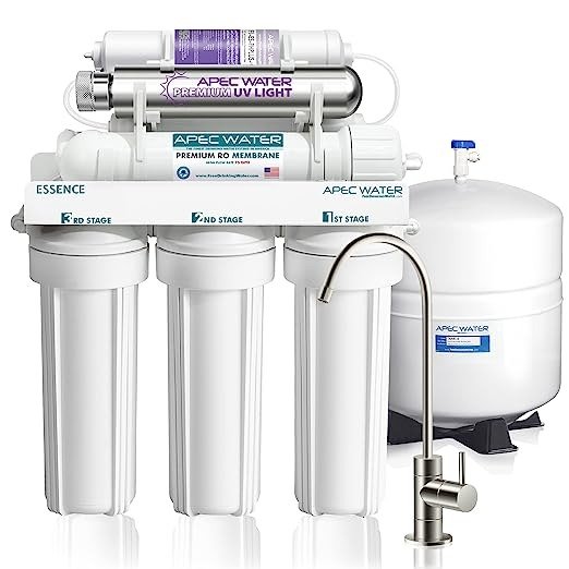 Water Systems ROES-PHUV75 Essence Series Top Tier Alkaline Mineral and Ultra-Violet UV Sterilizer 75 GPD 7-Stage Ultra Safe Reverse Osmosis Drinking Water Filter System