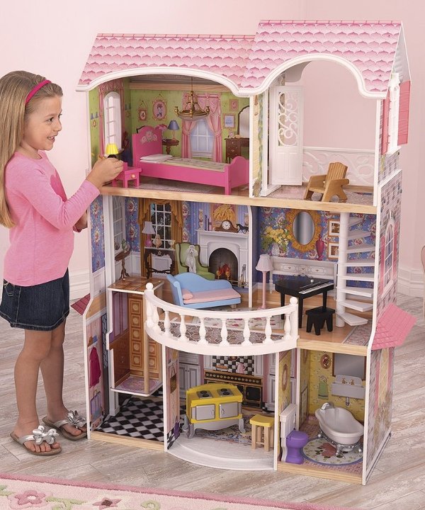 儿童豪华三层 Magnolia 木质娃娃屋