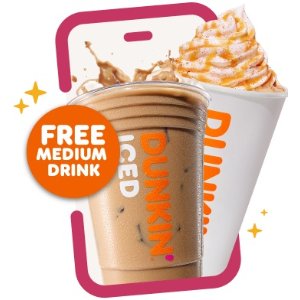 Join Dunkin’ RewardsDunkin‘ Donuts Free Medium Drink