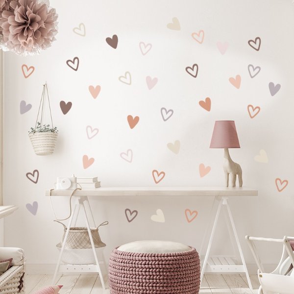 0.99US $ 84% OFF|36pcs Heart Shape Trendy Boho Style Wall Stickers Bohemian Wall Decals For Living Room Bedroom Nursery Room Kids Room Home Decor - Wall Stickers - AliExpress