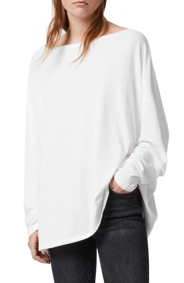 Rita Oversize One-Shoulder Long Sleeve T-Shirt