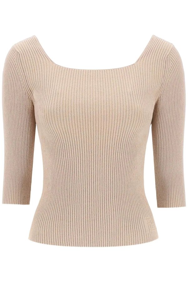 Ribbed cotton sweater Fendi