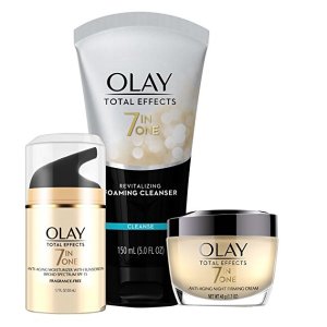 Olay Total Effects Day to Night Anti-Aging Skincare Kit with Cleanser, SPF & Night Cream