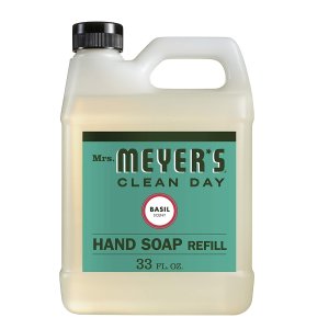 Mrs. Meyer's Liquid Hand Soap Refill, Cruelty Free and Biodegradable Hand Wash Formula Made with Essential Oils, Basil Scent, 33 oz
