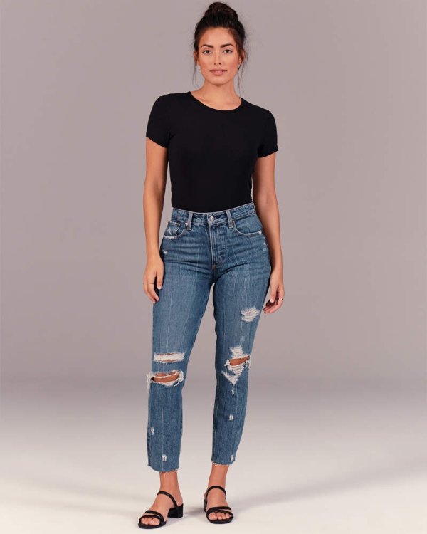 Women's Curve Love High Rise Mom Jeans | Women's Clearance | Abercrombie.com