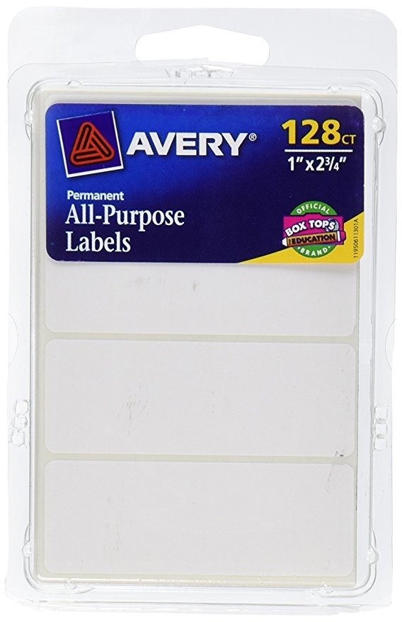 All-Purpose Labels, 1 x 2.75 Inches, White, Pack of 128 (6113)