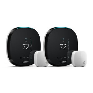 2-Pack ecobee4 7-Day Smart Thermostat with Built-In Alexa + Room Sensor