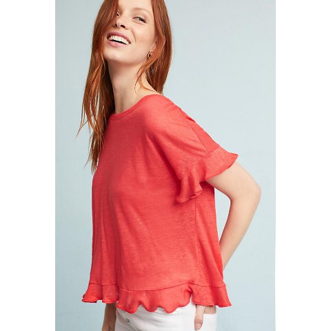Ruffled Cross-Back Top