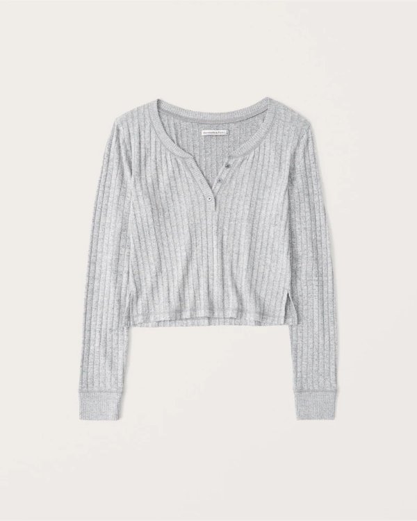 Women's Cozy Long-Sleeve Henley | Women's Up To 30% Off Select Styles | Abercrombie.com