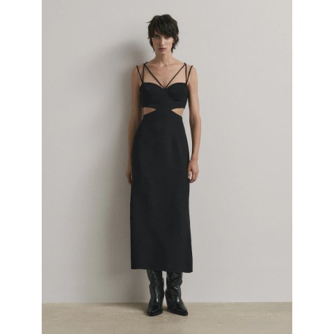 ☆日本未入荷*Massimo Dutti*STUDIOコントラストホルタードレス Massimo Dutti Massimo Dutti Cut-out dress with crossed