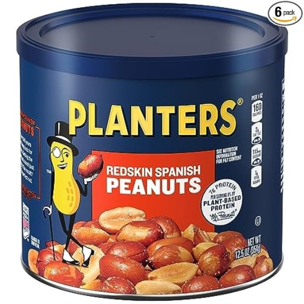 Spanish Peanuts (12.5 oz Canisters, Pack of 6)