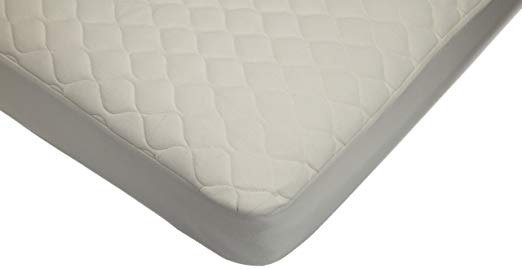 Waterproof Quilted Crib and Toddler Size Fitted Mattress Cover made with Organic Cotton, Natural Color