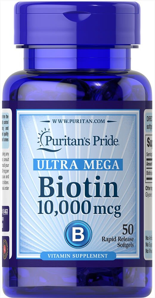 Biotin 10,000 mcg 50 Rapid Release Softgels | Beauty | Puritan's Pride