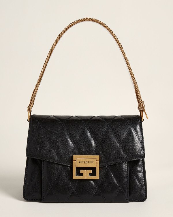 Black GV3 Small Diamond Quilted Leather Shoulder Bag
