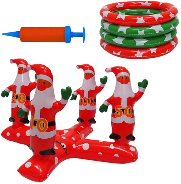 Christmas Gift Inflatable Santa Claus Ring Toss Game For Kids