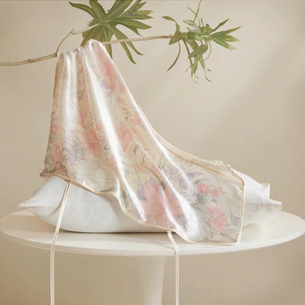 Printed Mulberry Silk Pillow Towel