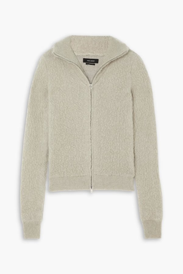 Amina brushed knitted zip-up sweater