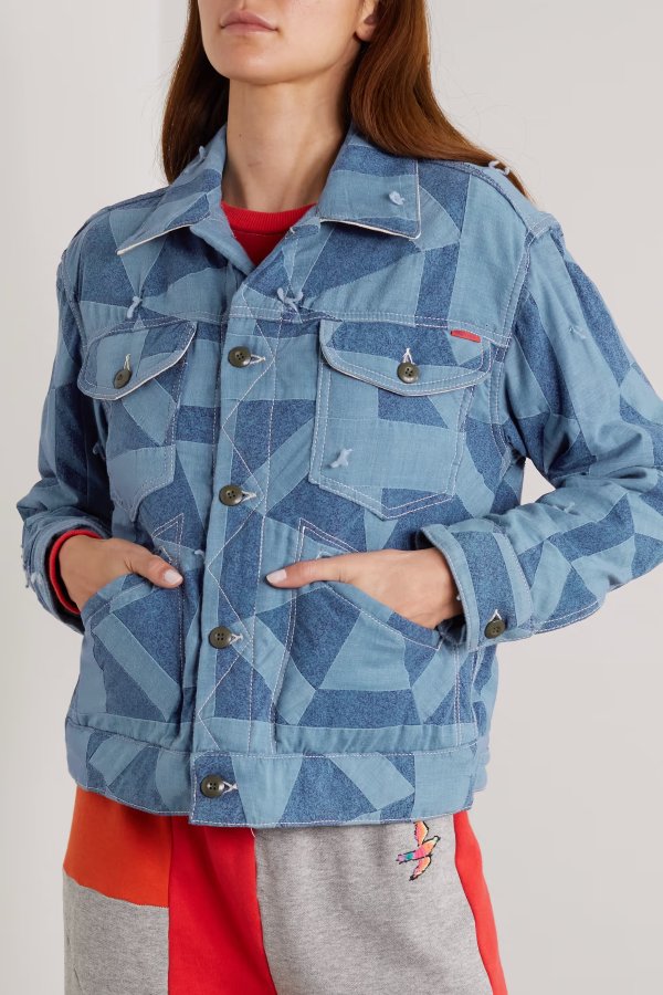 + NET SUSTAIN + Carolyn Murphy Mountain Drifter patchwork chambray jacket