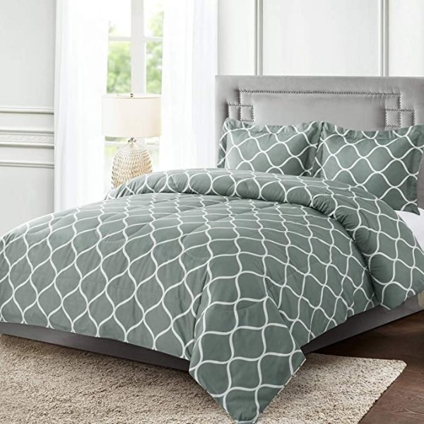 Twin Comforter Bed Set 2 Pieces Geometric Pattern Printed Comforter Sets – Ultra Soft 100% Microfiber Polyester – Rio Comforter with 1 Pillow Sham